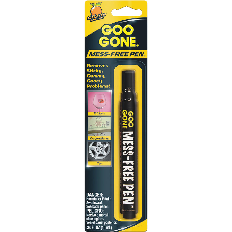 Goo Gone Mess-free Pen - For Multipurpose - 0.34 fl oz - Spill Proof, Unbreakable, Compact, Mess-free, Long Lasting - 12 / Carton - Black, Orange - 6