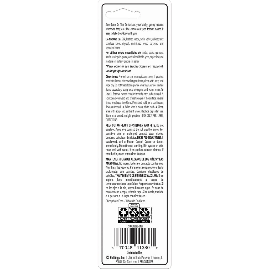 Goo Gone Mess-free Pen - For Multipurpose - 0.34 fl oz - Spill Proof, Unbreakable, Compact, Mess-free, Long Lasting - 12 / Carton - Black, Orange - 2