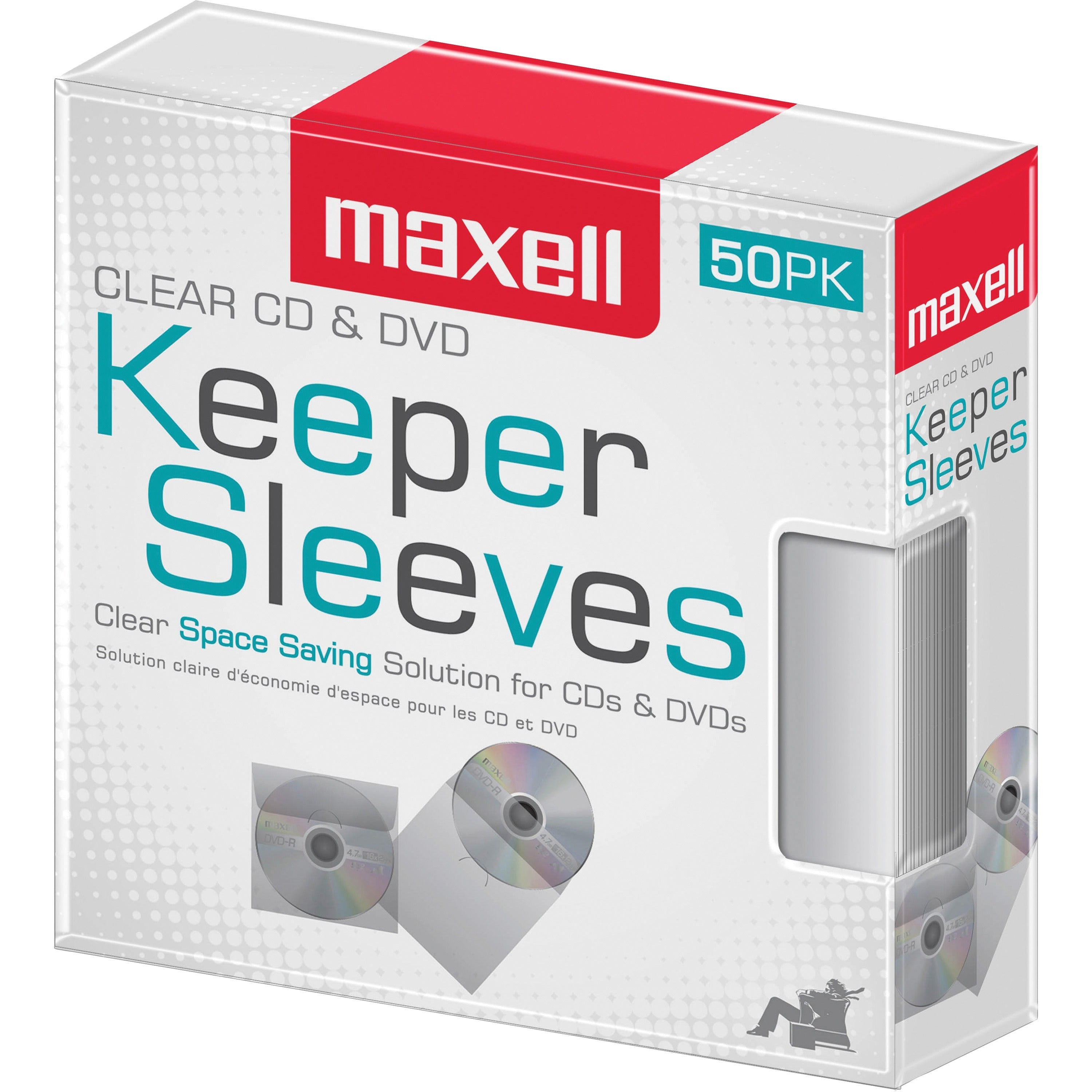 maxell-cd-dvd-keeper-sleeves-clear-50-pack-sleeve-plastic-clear_max190150 - 1