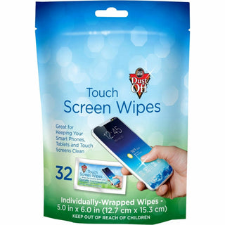 Dust-Off Electronics Screen Wipes - DTSW32 - For Multipurpose - Pouch - 32 / Pack - Blue