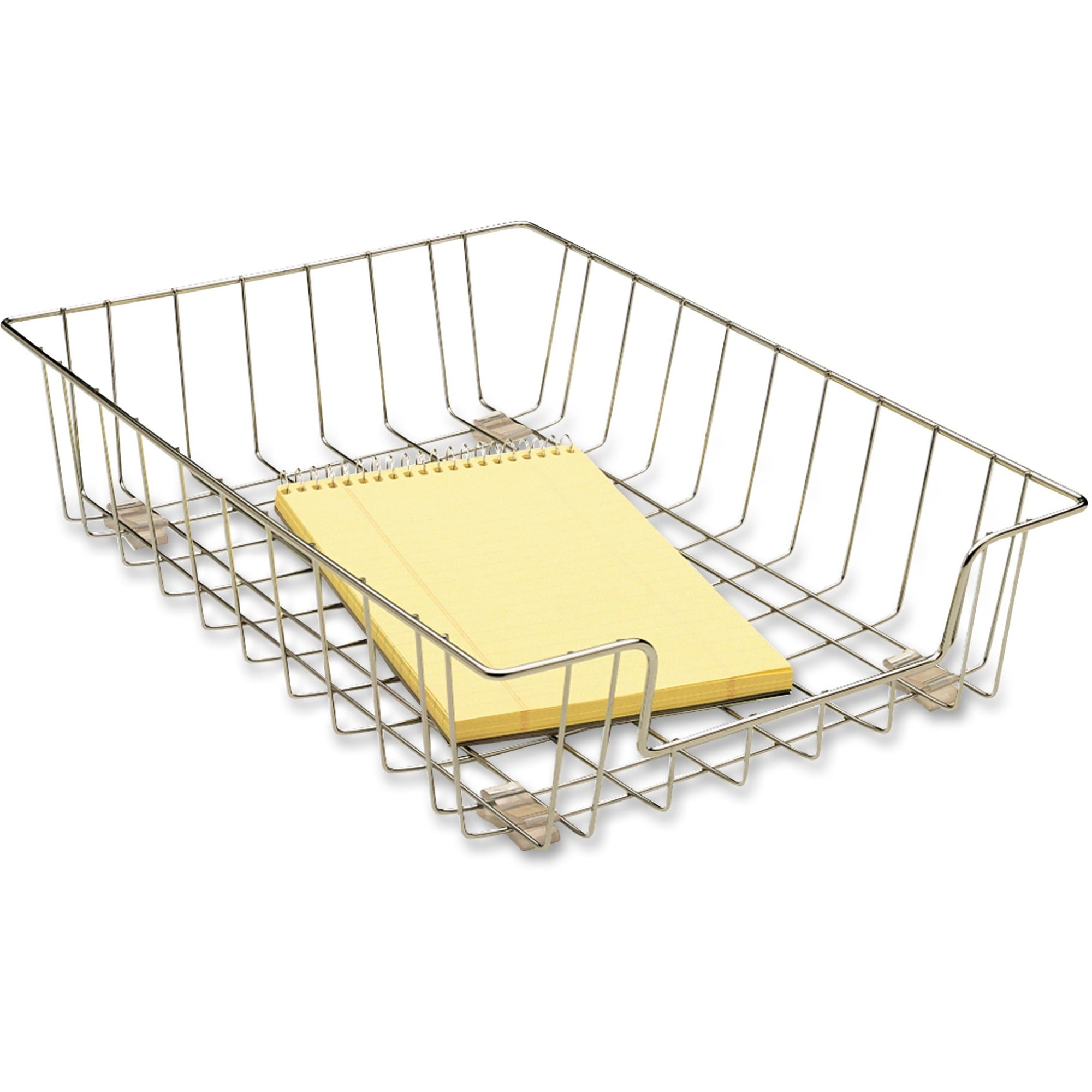 Wire Desk Tray Organizer, 1 Section, Letter Size Files, 10" x 14.13" x 3", Silver