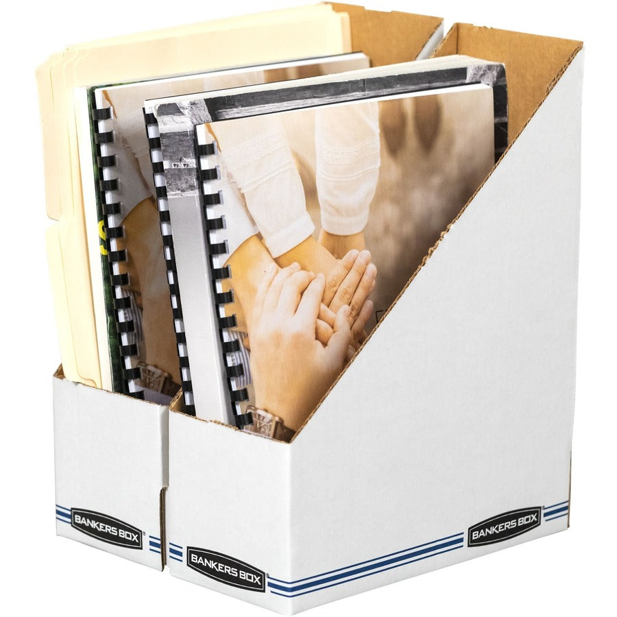 Bankers Box Stor/File Magazine Files - Letter - Blue, White - Fiberboard - 1 Each