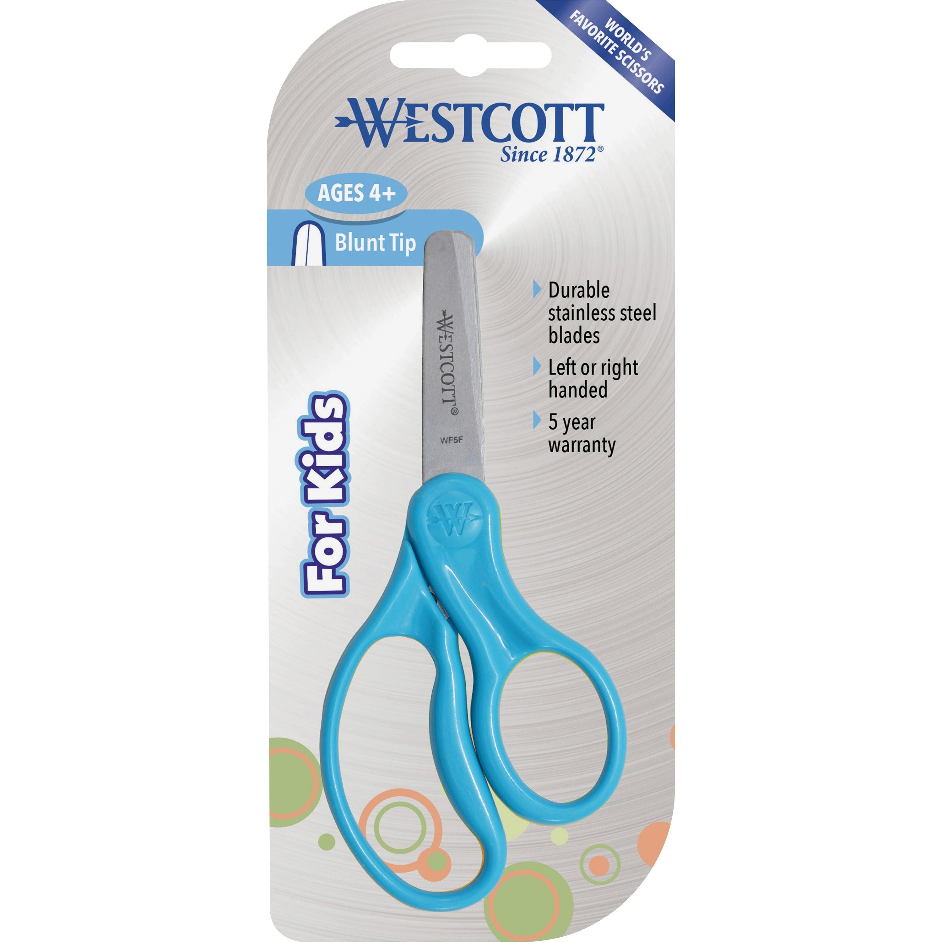 westcott-blunt-tip-5-kids-scissors-5-overall-length-stainless-steel-blunted-tip-assorted-30-pack_acm16656 - 1