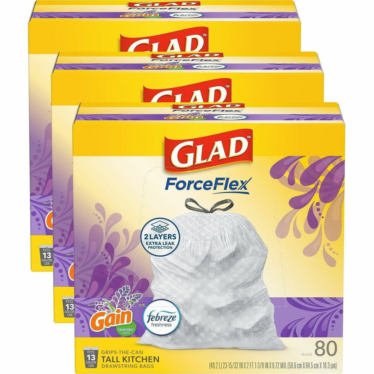 Glad ForceFlex Tall Kitchen Drawstring Trash Bags