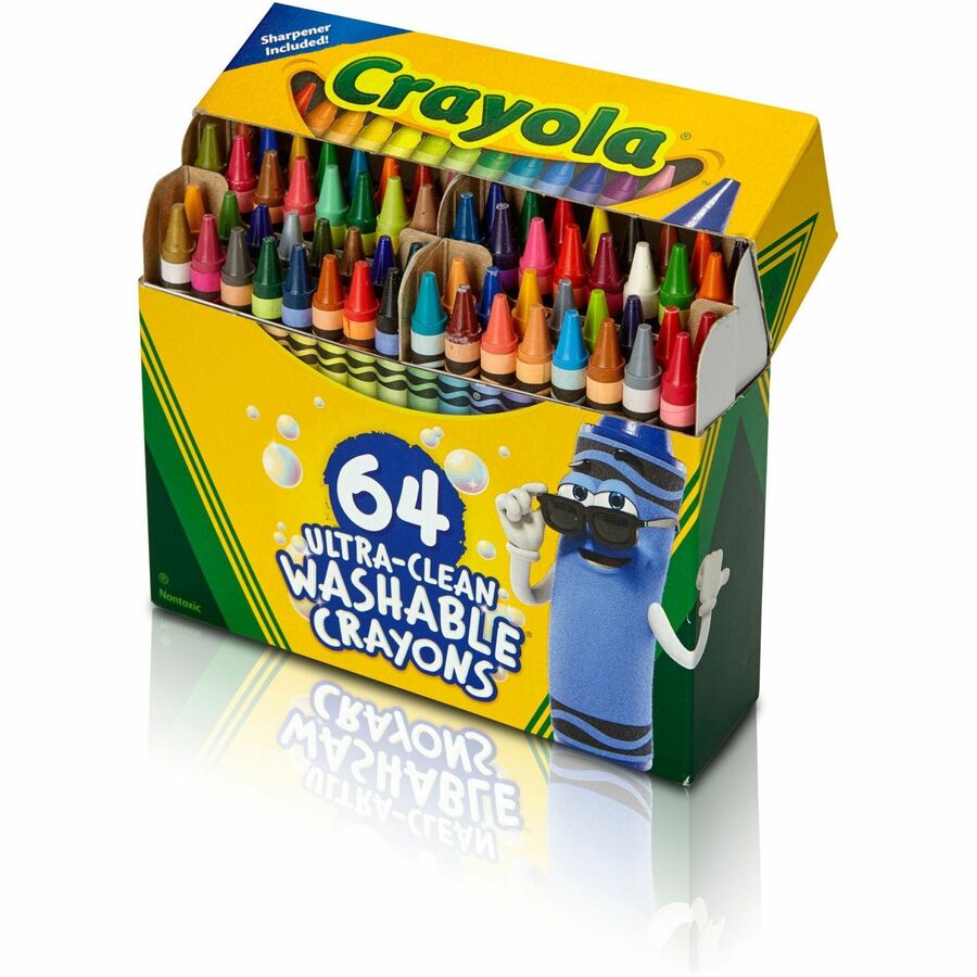 Crayola Washable Crayons - Assorted - 64 / Pack