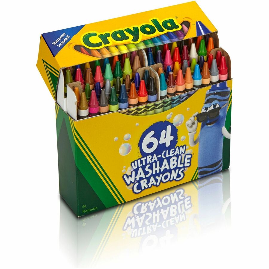 Crayola Washable Crayons - Assorted - 64 / Pack