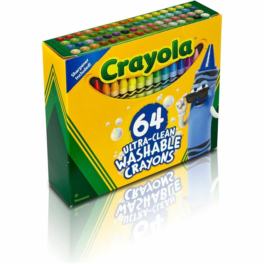 Crayola Washable Crayons - Assorted - 64 / Pack