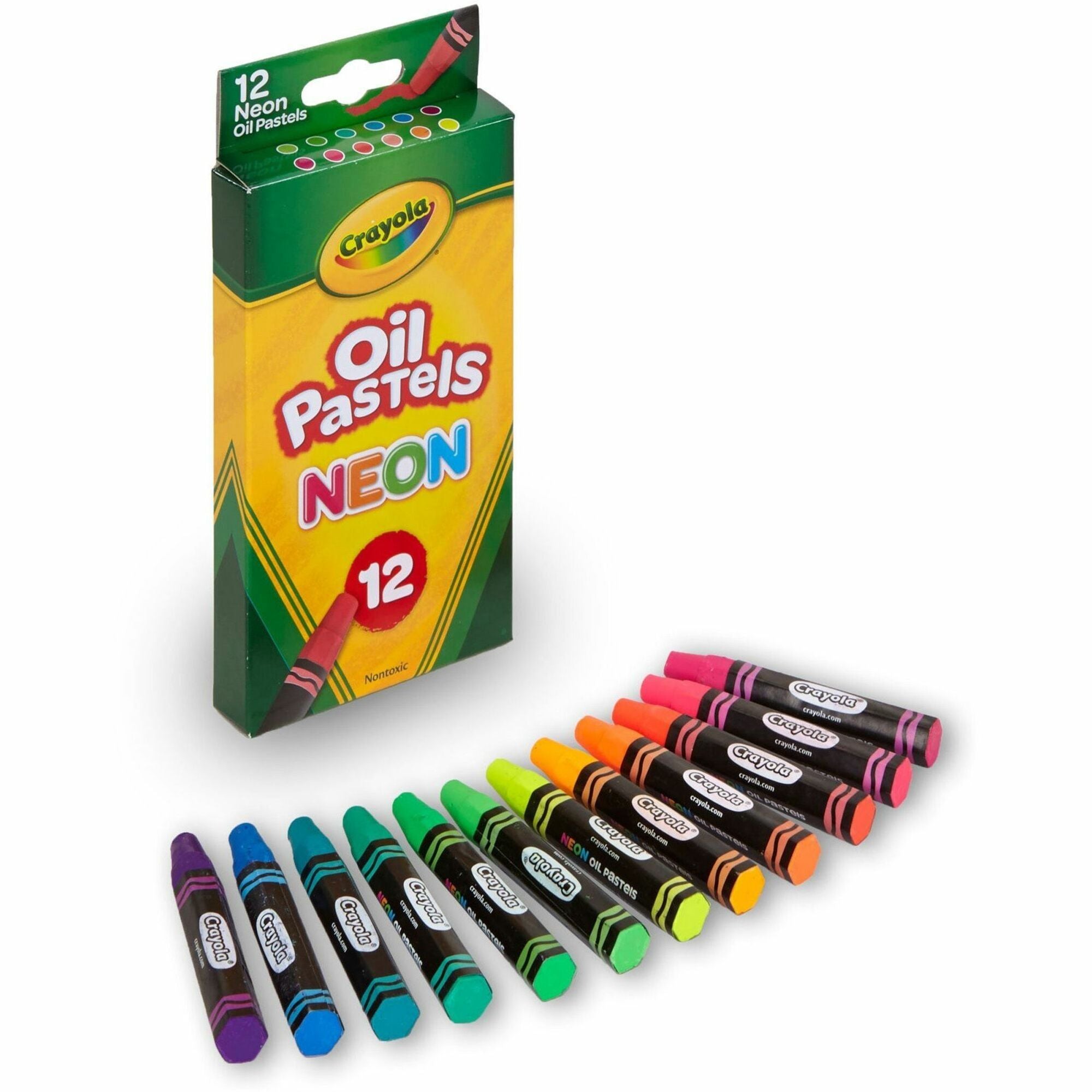 Neon Oil Pastels, 12 Assorted Colors, 12/Pack