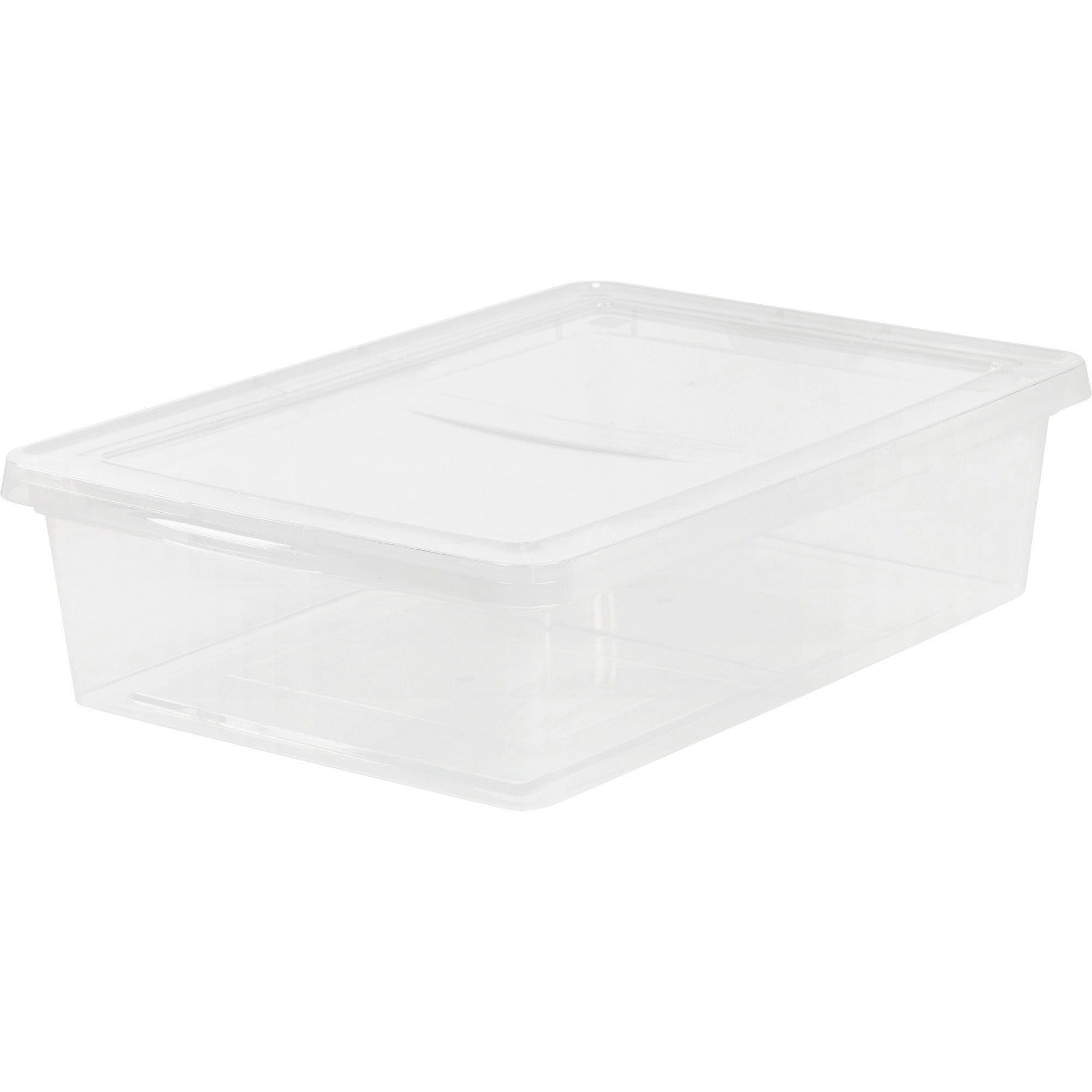 iris-28-quart-storage-box-external-dimensions-24-width-x-163-depth-x-6-height-7-gal-snap-in-lid-closure-stackable-plastic-clear-for-clothes-shoes-1-each_irs200420 - 1