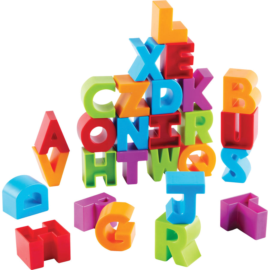 learning-resources-letter-blocks-theme-subject-learning-skill-learning-visual-letter-recognition-alphabetical-order-color-identification-word-building-fine-motor-eye-hand-coordination-tactile-discrimination-2-year-&-up-multi_lrnler7718 - 2