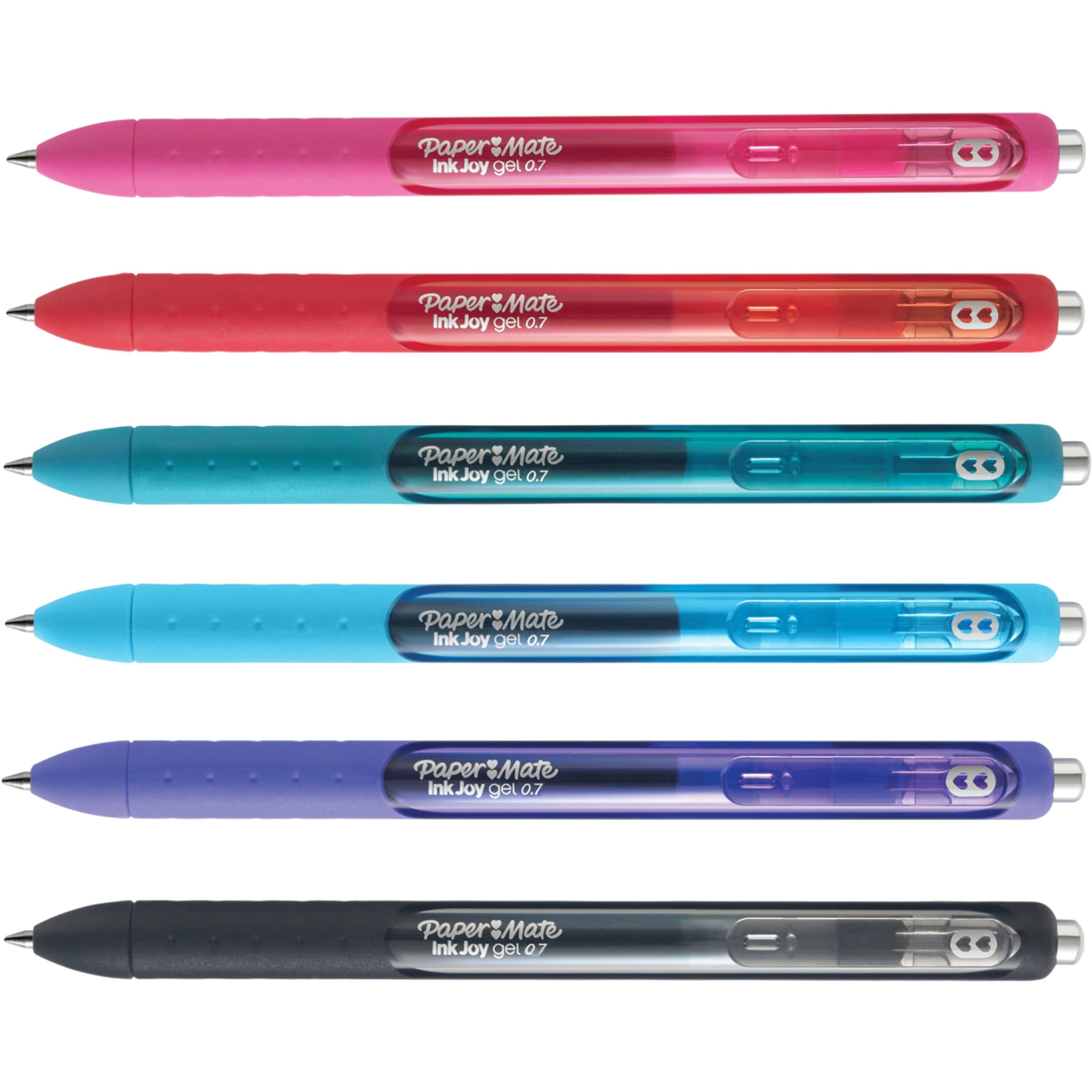 InkJoy Gel Pen, Retractable, Medium 0.7 mm, Assorted Ink and Barrel Colors, 6/Pack