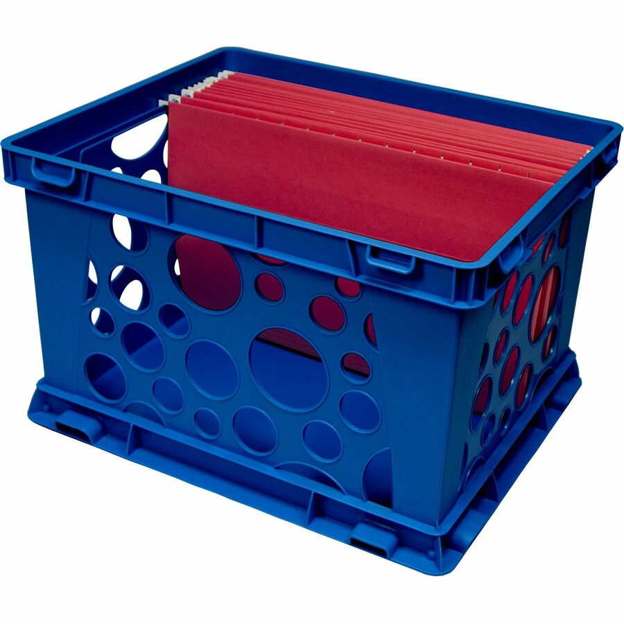 Storex Premium Storage Crate - External Dimensions: 17.3" Length x 14.3" Width x 10.5"Height - Media Size Supported: Legal, Letter - Assorted Bright - For Classroom Supplies, File Folder - 3 / Carton