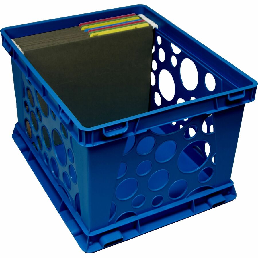 Storex Premium Storage Crate - External Dimensions: 17.3" Length x 14.3" Width x 10.5"Height - Media Size Supported: Legal, Letter - Assorted Bright - For Classroom Supplies, File Folder - 3 / Carton