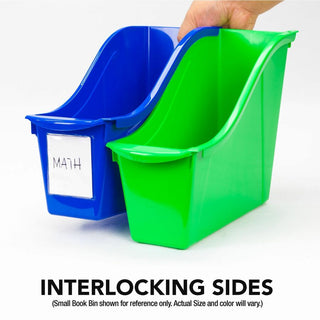 Storex Book Bins - 7" Height x 5.3" Width14.3" Length - Sturdy - Black - Plastic - 6 / Carton