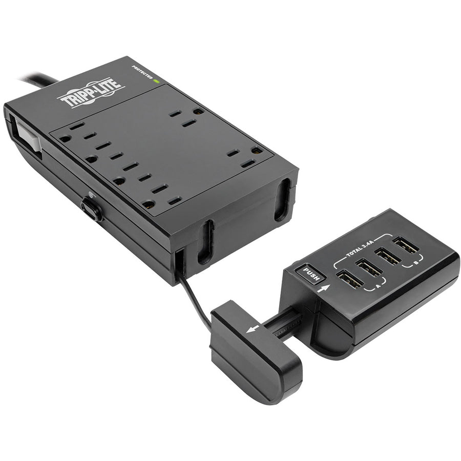 tripp-lite-by-eaton-protect-it!-6-outlet-surge-protector-4-usb-ports-6-ft-cord-1080-joules-diagnostic-led-black-housing-6-x-nema-5-15r-4-x-usb-1800-va-1080-j-120-v-ac-input_trptlp66usbr - 5