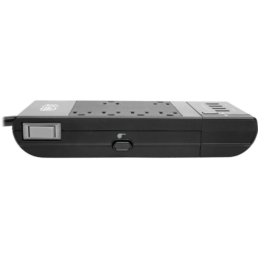 Tripp Lite by Eaton Protect It! 6-Outlet Surge Protector 4 USB Ports 6 ft. Cord 1080 Joules Diagnostic LED Black Housing - 6 x NEMA 5-15R, 4 x USB - 1800 VA - 1080 J - 120 V AC Input