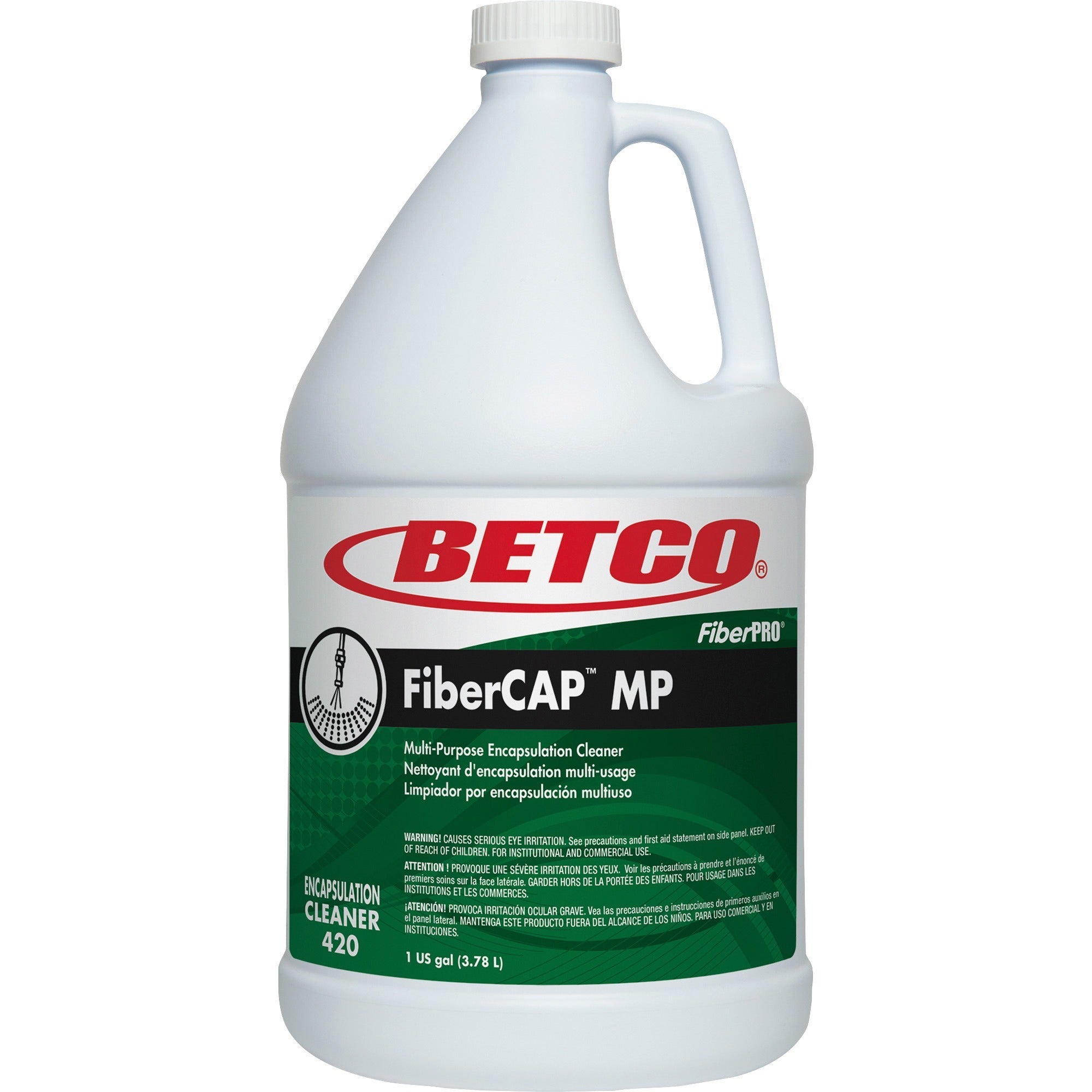 Betco FiberCAP MP Cleaner - 128 fl oz (4 quart) - 1 Each - Quick Drying, Non-flammable - Clear