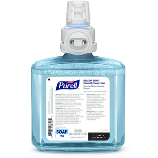 PURELL ES8 CRT HEALTHY SOAP Naturally Clean Foam - 40.6 fl oz (1200 mL) - Dirt Remover, Kill Germs - Skin - Blue - Preservative-free, Paraben-free, Phthalate-free, Dye-free, Bio-based - 2 / Carton