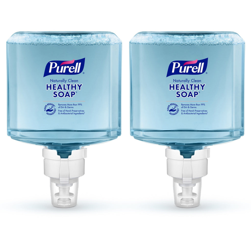 PURELL ES8 CRT HEALTHY SOAP Naturally Clean Foam - 40.6 fl oz (1200 mL) - Dirt Remover, Kill Germs - Skin - Blue - Preservative-free, Paraben-free, Phthalate-free, Dye-free, Bio-based - 2 / Carton