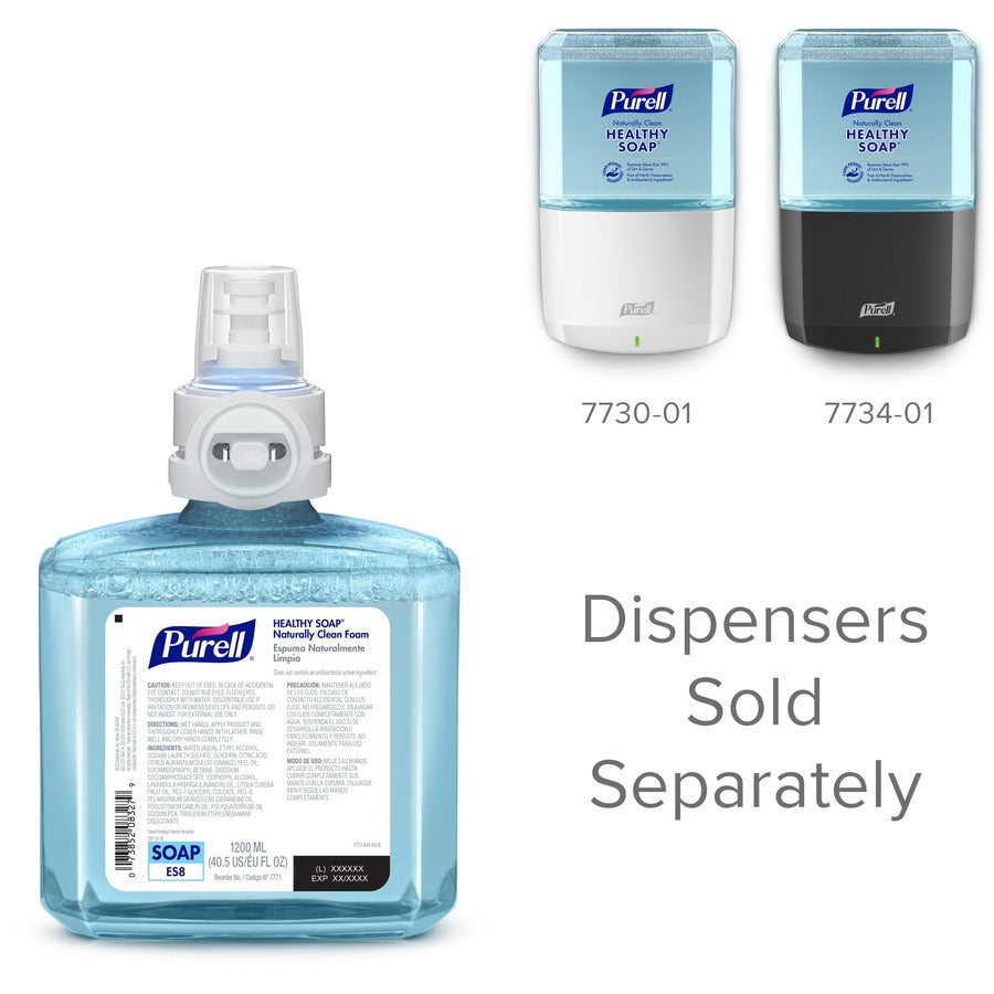 PURELL ES8 CRT HEALTHY SOAP Naturally Clean Foam - 40.6 fl oz (1200 mL) - Dirt Remover, Kill Germs - Skin - Blue - Preservative-free, Paraben-free, Phthalate-free, Dye-free, Bio-based - 2 / Carton