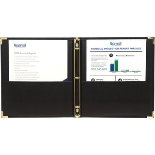 samsill-classic-collection-executive-presentation-binder-1-2-binder-capacity-letter-8-1-2-x-11-sheet-size-100-sheet-capacity-3-x-round-ring-fasteners-2-internal-pockets-vinyl-synthetic-leather-brass-black-116-lb-rigid-s_sam15110 - 2
