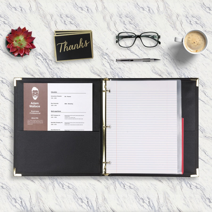 samsill-classic-collection-executive-presentation-binder-1-2-binder-capacity-letter-8-1-2-x-11-sheet-size-100-sheet-capacity-3-x-round-ring-fasteners-2-internal-pockets-vinyl-synthetic-leather-brass-black-116-lb-rigid-s_sam15110 - 5
