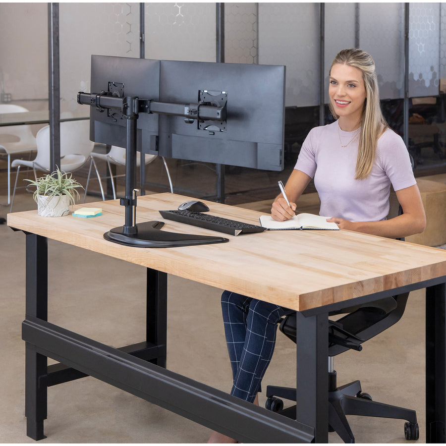 Professional Series Freestanding Dual Horizontal Monitor Arm, For 30" Monitors, 35.75" x 11" x 18.25", Black, Supports 17 lb