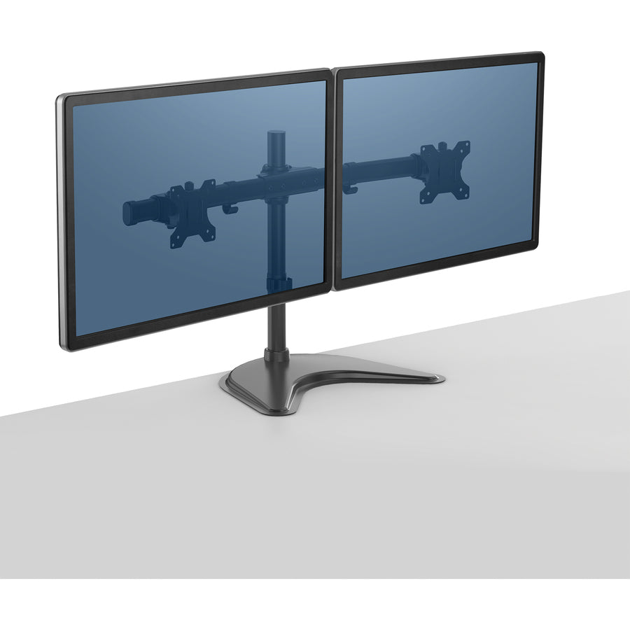 Professional Series Freestanding Dual Horizontal Monitor Arm, For 30" Monitors, 35.75" x 11" x 18.25", Black, Supports 17 lb