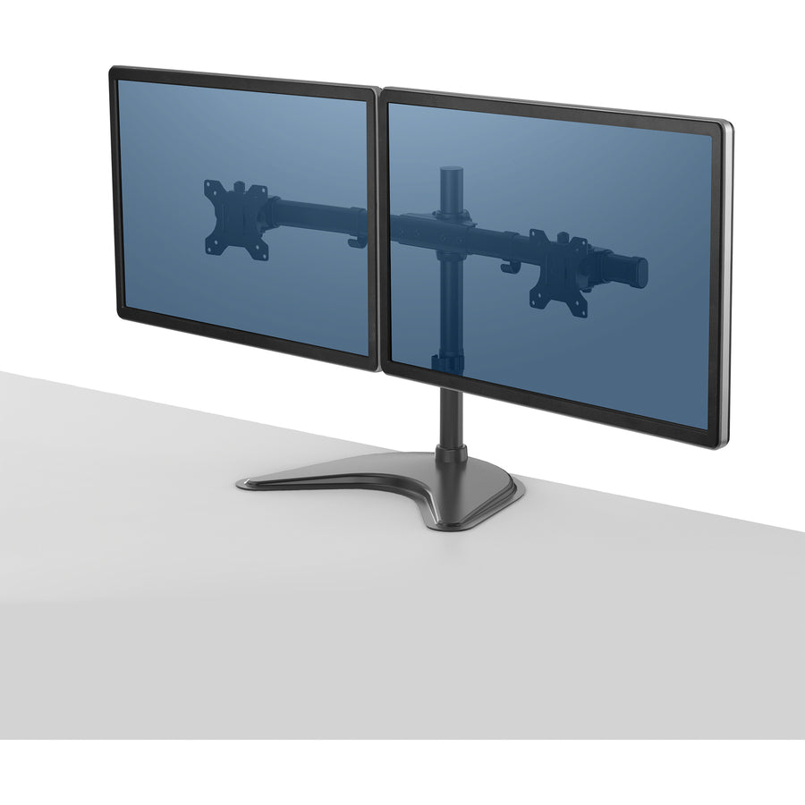 Professional Series Freestanding Dual Horizontal Monitor Arm, For 30" Monitors, 35.75" x 11" x 18.25", Black, Supports 17 lb