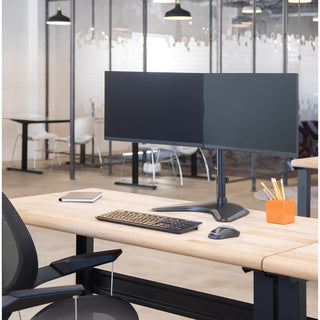 Professional Series Freestanding Dual Horizontal Monitor Arm, For 30" Monitors, 35.75" x 11" x 18.25", Black, Supports 17 lb