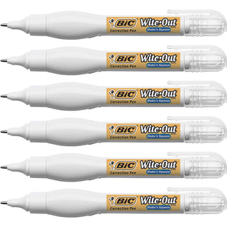 Wite-Out Shake n' Squeeze Correction Pens - Tip Applicator - 8 mL - White - 6 / Box