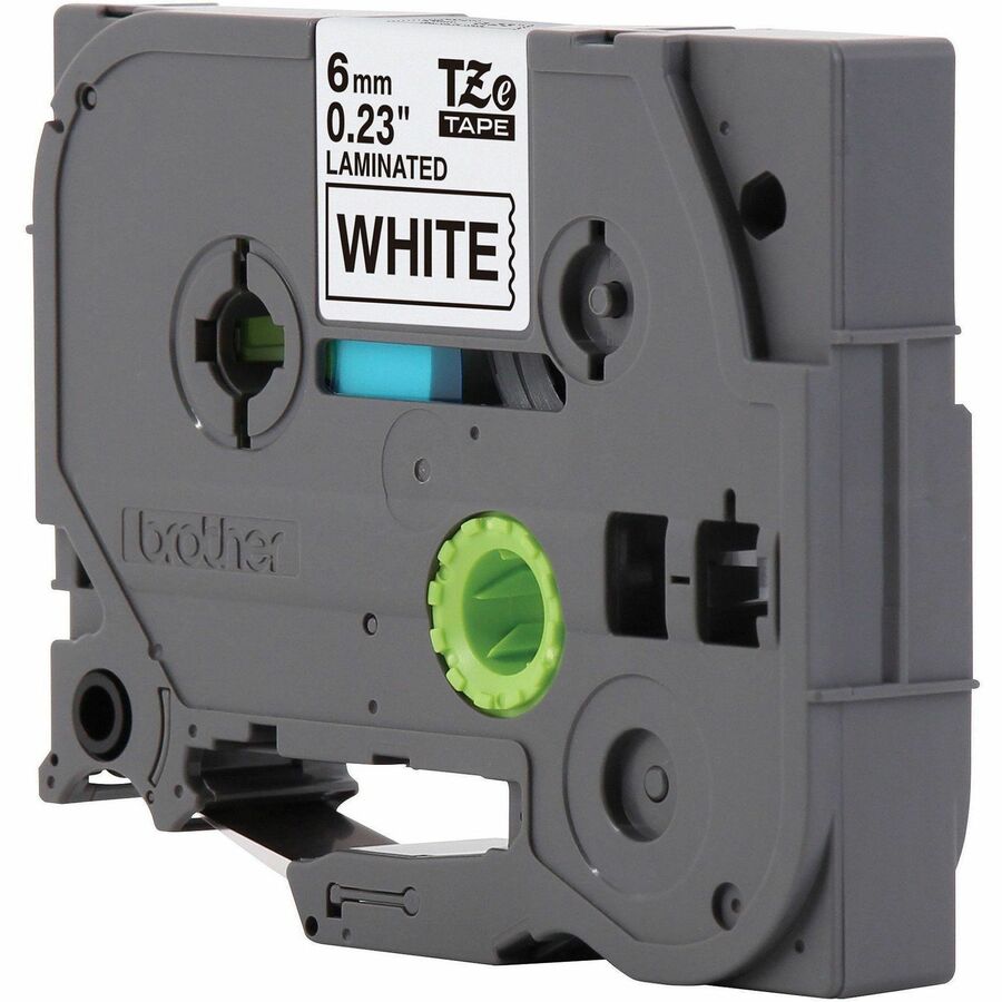 Brother P-touch TZe Laminated Tape Cartridges - 1/4" Width - Rectangle - White - 2 / Bundle - Water Resistant - Grease Resistant, Grime Resistant, Temperature Resistant