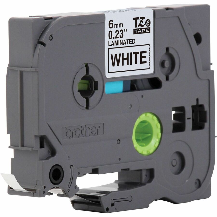 Brother P-touch TZe Laminated Tape Cartridges - 1/4" Width - Rectangle - White - 2 / Bundle - Water Resistant - Grease Resistant, Grime Resistant, Temperature Resistant