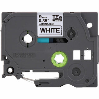 Brother P-touch TZe Laminated Tape Cartridges - 3/8" Width - Rectangle - White - Polyester Film, Polyethylene Terephthalate (PET) - 2 / Bundle - Water Resistant - Grease Resistant, Grime Resistant, Temperature Resistant