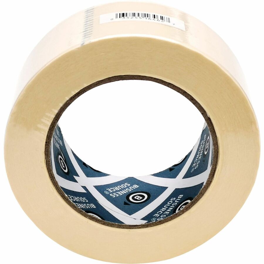 Business Source Utility-purpose Masking Tape - 60 yd Length x 2" Width - 3" Core - Crepe Paper Backing - For Bundling, Holding, Sealing, Masking - 6 / Pack - Tan