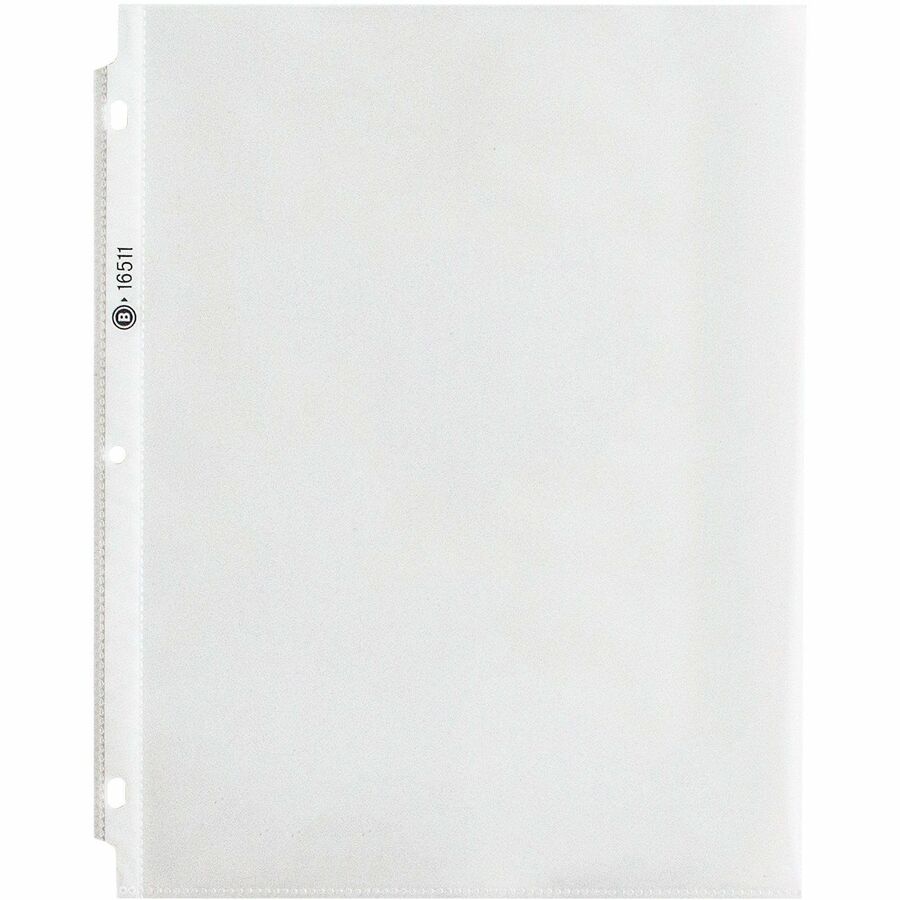 Business Source Sheet Protectors - For Letter 8 1/2" x 11" Sheet - 3 x Holes - Ring Binder - Top Loading - Rectangular - Clear - Polypropylene - 250 / Carton