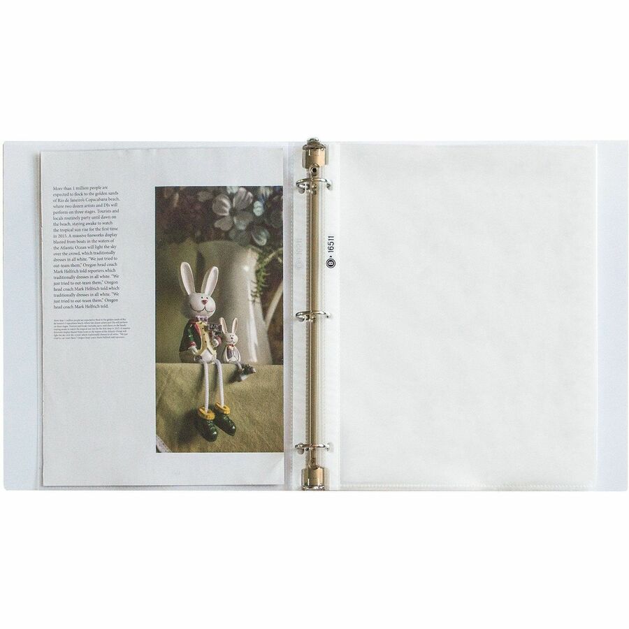 Business Source Sheet Protectors - For Letter 8 1/2" x 11" Sheet - 3 x Holes - Ring Binder - Top Loading - Rectangular - Clear - Polypropylene - 250 / Carton