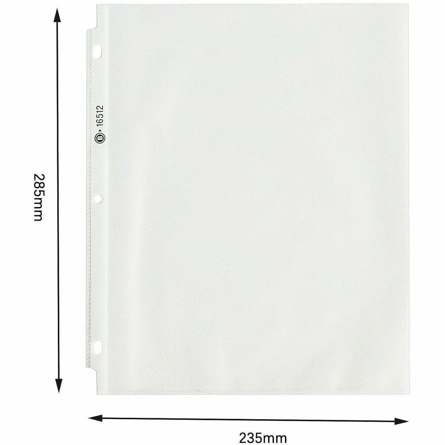Business Source Sheet Protectors - For Letter 8 1/2" x 11" Sheet - 3 x Holes - Ring Binder - Top Loading - Rectangular - Clear - Polypropylene - 250 / Bundle
