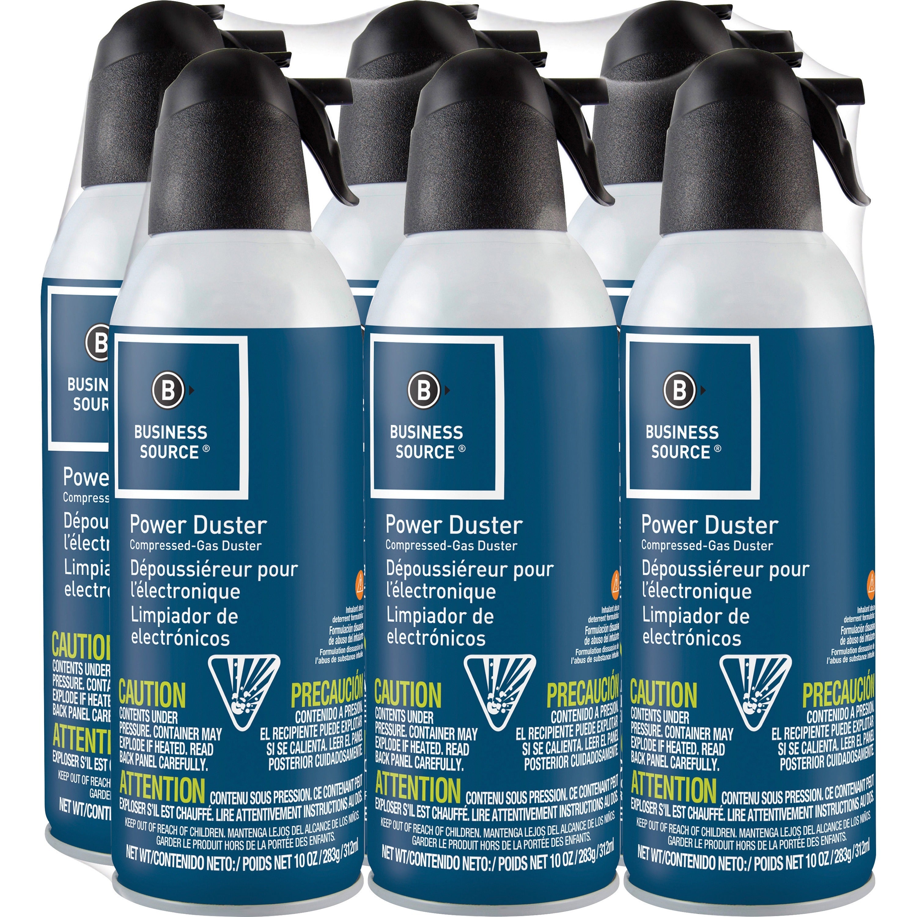 business-source-power-duster-10-oz-moisture-free-ozone-safe-6-pack-multi_bsn24306 - 1