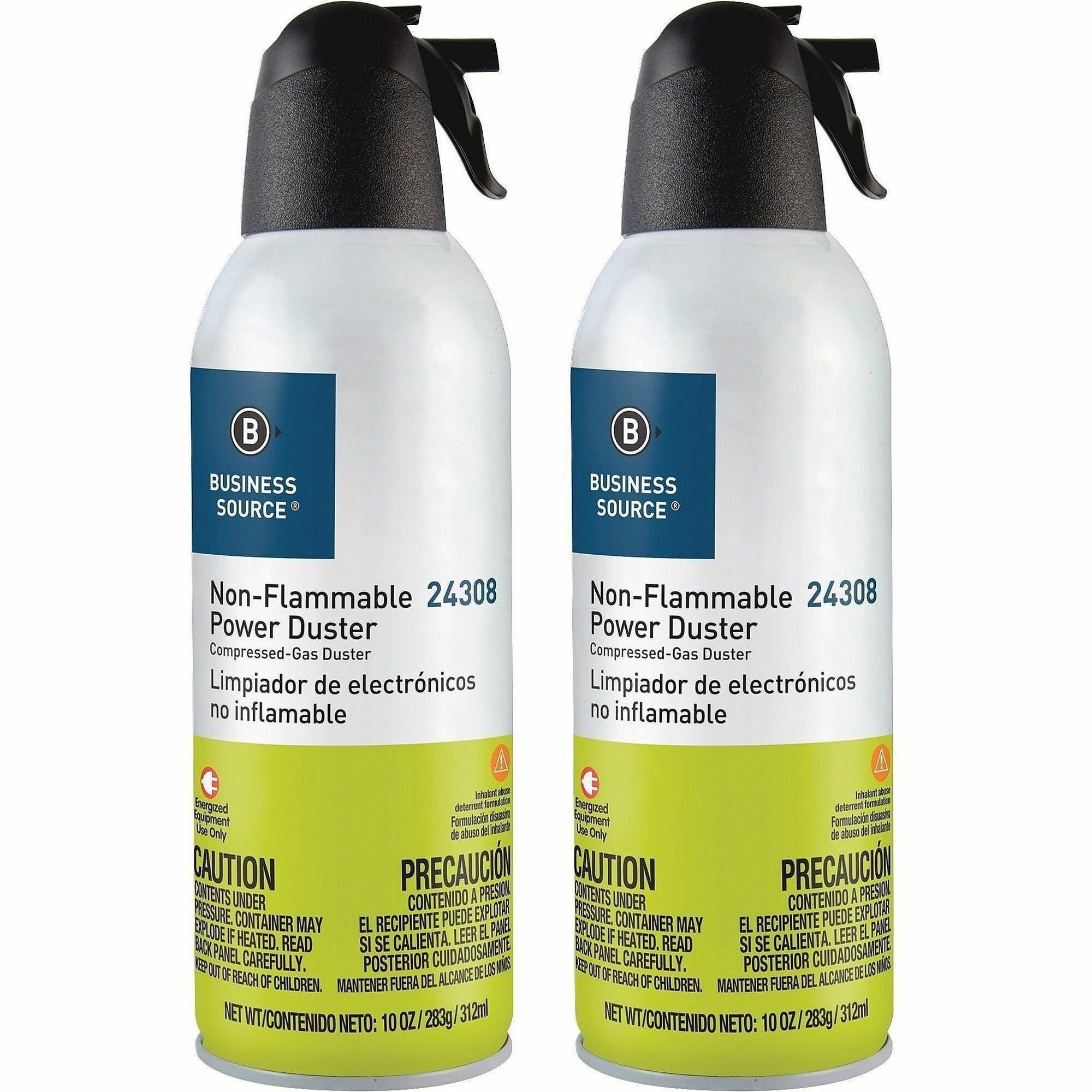 Business Source Nonflammable Power Duster - For Computer Equipment - 10 oz - Non-flammable, Ozone-safeCan - 2 / Pack - Multi