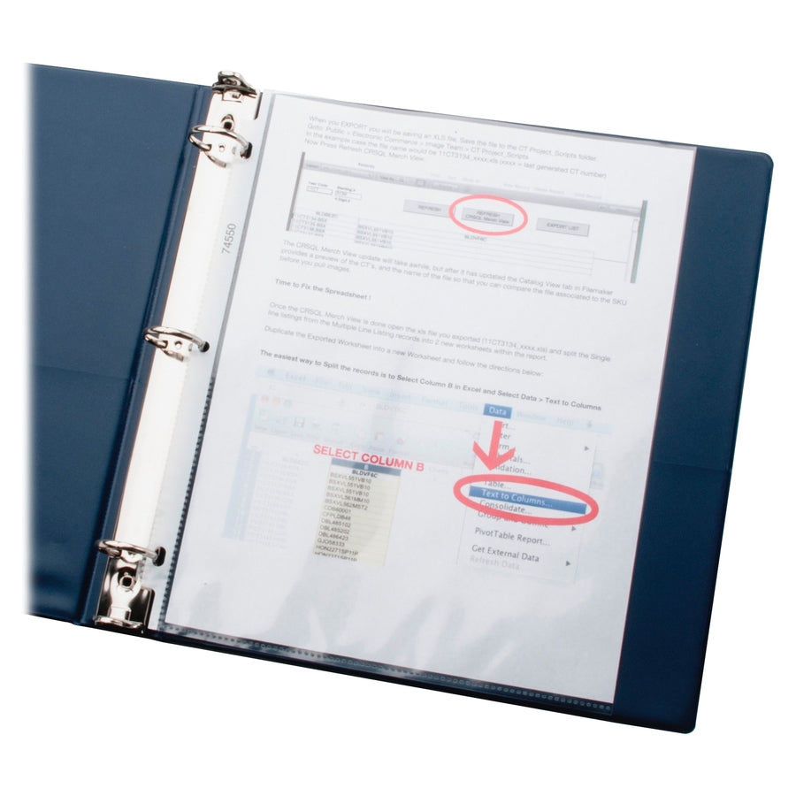 business-source-sheet-protectors-for-letter-8-1-2-x-11-sheet-3-x-holes-ring-binder-top-loading-rectangular-clear-polypropylene-200-box_bsn32357bx - 5