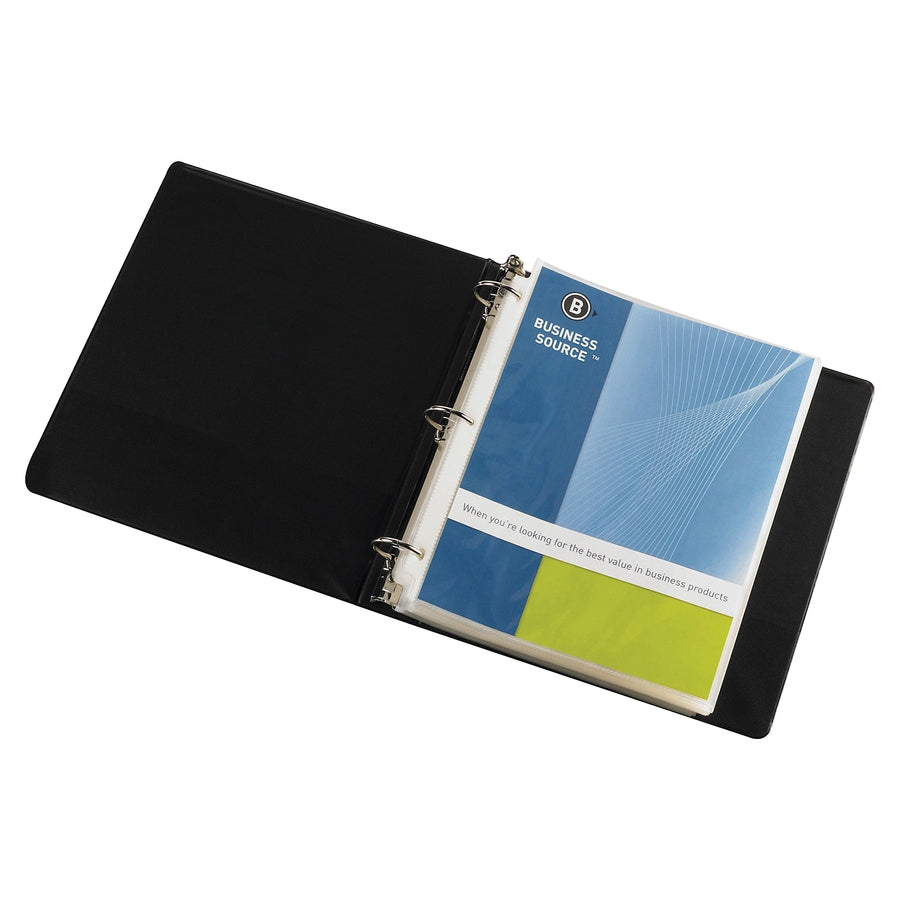business-source-sheet-protectors-for-letter-8-1-2-x-11-sheet-3-x-holes-ring-binder-top-loading-rectangular-clear-polypropylene-200-box_bsn32357bx - 2