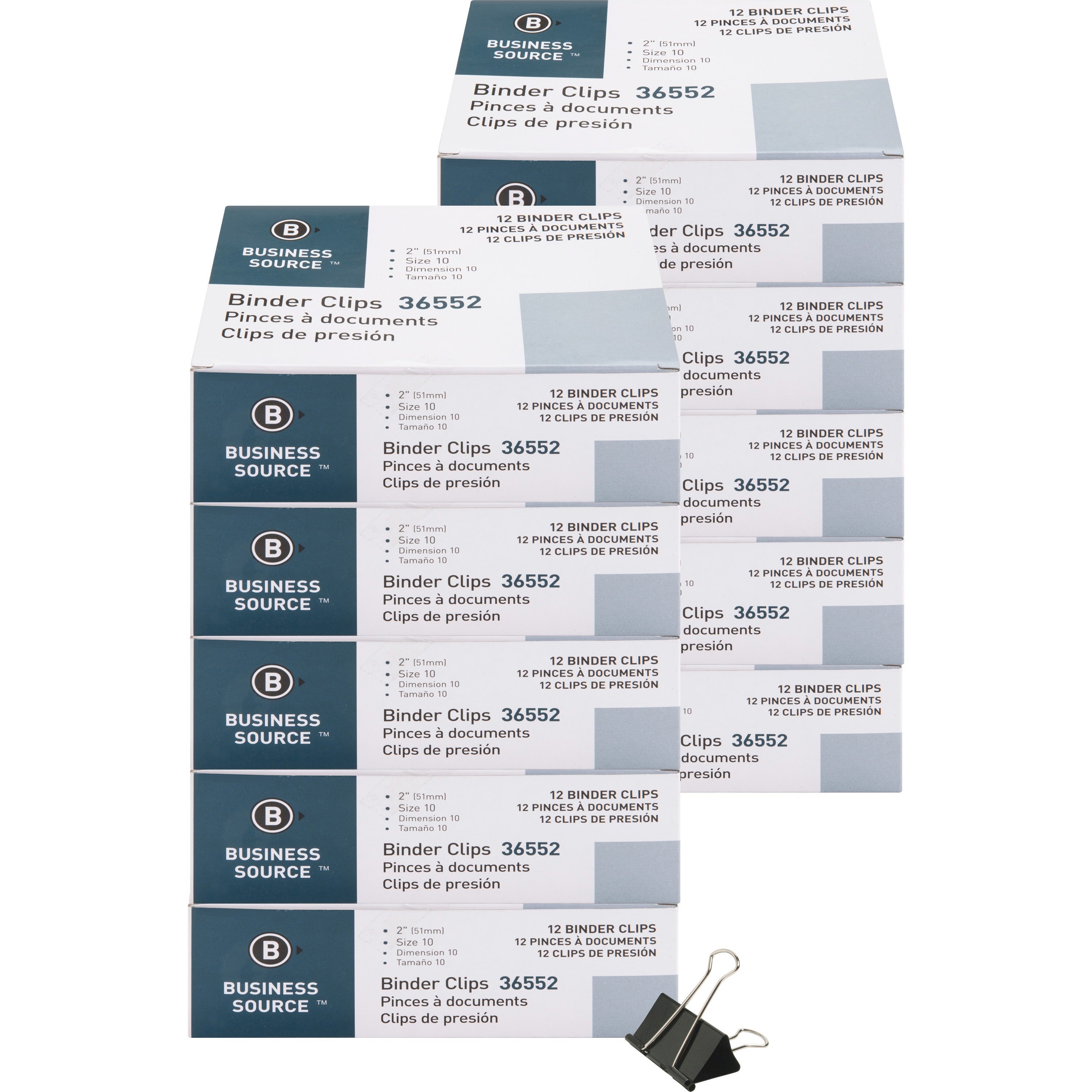 business-source-fold-back-binder-clips-large-2-length-x-2-width-1-size-capacity-120-bundle-black-steel_bsn36552bd - 1