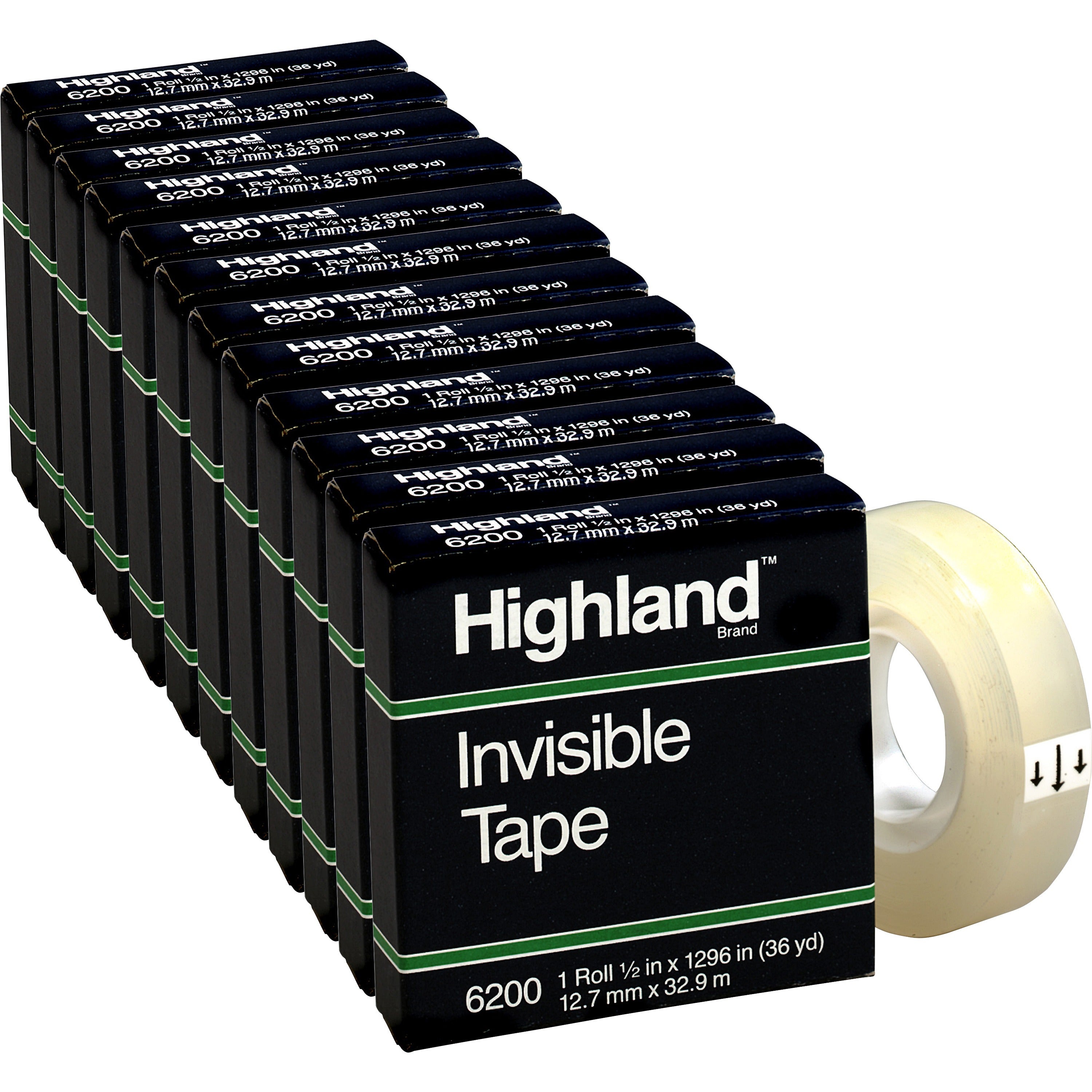 highland-1-2w-matte-finish-invisible-tape-36-yd-length-x-050-width-1-core-for-mending-splicing-holding-12-box-matte-clear_mmm6200121296bx - 1