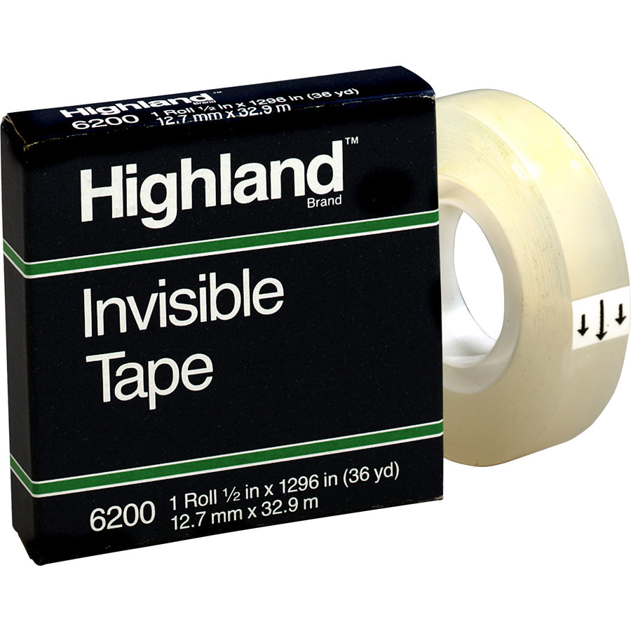 highland-1-2w-matte-finish-invisible-tape-36-yd-length-x-050-width-1-core-for-mending-splicing-holding-12-box-matte-clear_mmm6200121296bx - 3