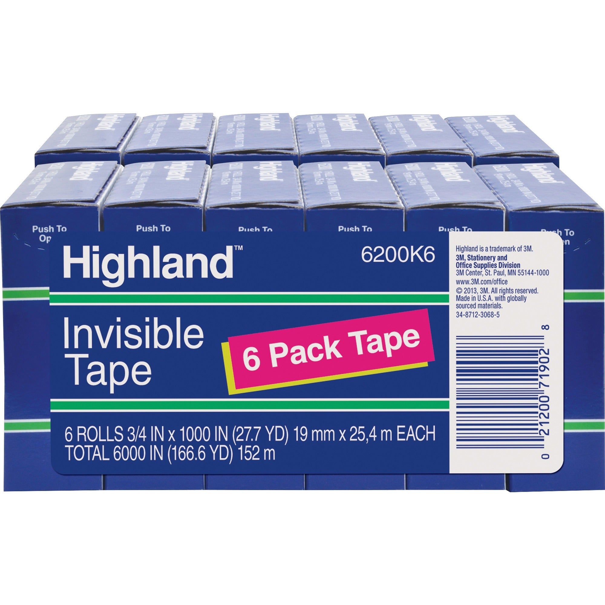 highland-3-4w-matte-finish-invisible-tape-2778-yd-length-x-075-width-1-core-for-mending-holding-splicing-12-bundle-matte-clear_mmm6200341000bd - 1