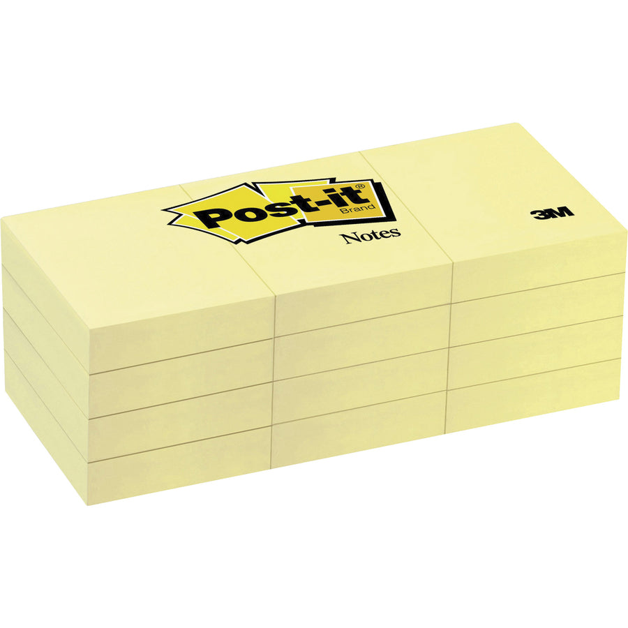 post-it-notes-original-notepads-138-x-188-rectangle-100-sheets-per-pad-unruled-canary-yellow-paper-self-adhesive-repositionable-24-bundle_mmm653ywbd - 4