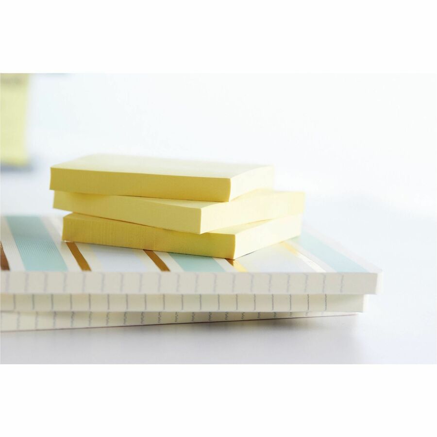 Post-it Notes Original Notepads - 3" x 3" - Square - 100 Sheets per Pad - Unruled - Canary Yellow - Paper - Self-adhesive, Repositionable - 24 / Bundle