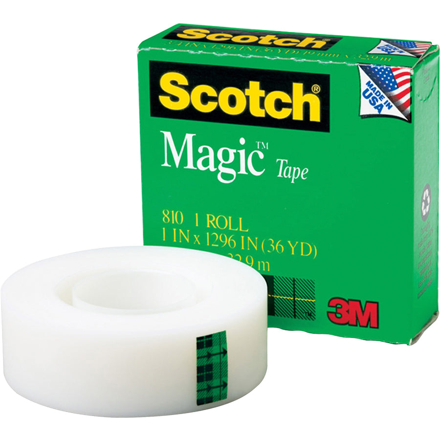 Scotch Invisible Magic Tape - 36 yd Length x 1" Width - 1" Core - Split Resistant, Tear Resistant - For Mending, Splicing - 6 / Pack - Matte - Clear