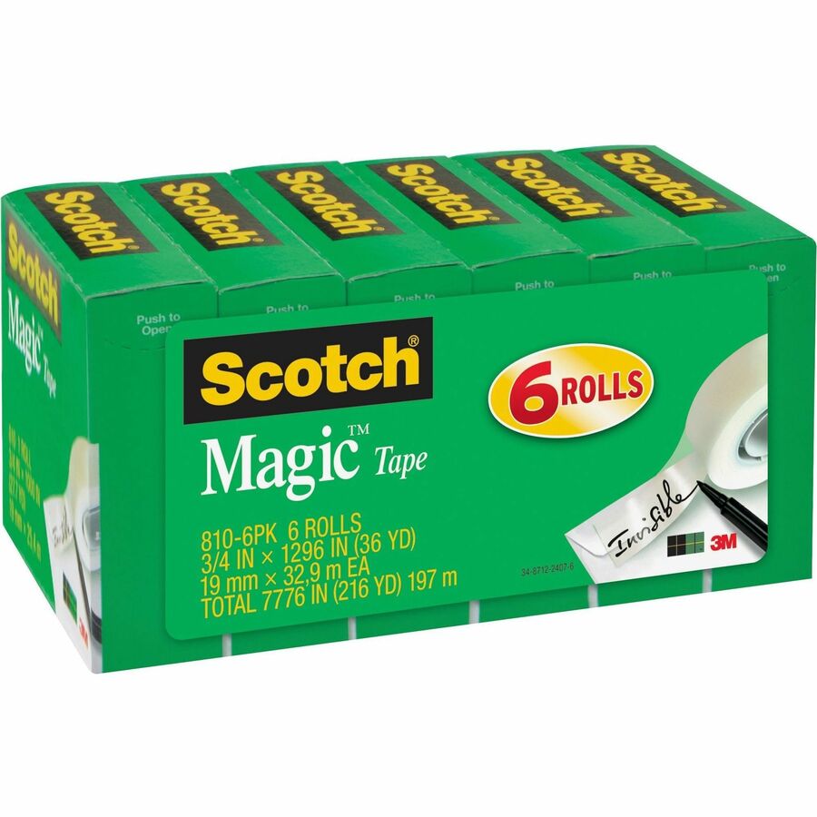 scotch-3-4w-magic-tape-36-yd-length-x-075-width-1-core-split-resistant-tear-resistant-for-mending-splicing-12-bundle-matte-clear_mmm8106pkbd - 5